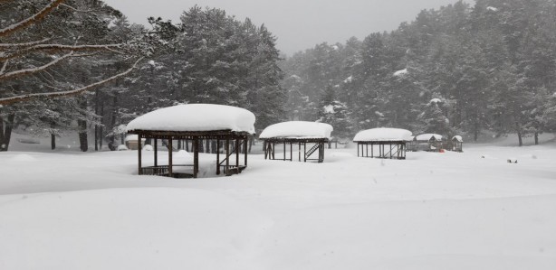 Foto - Bolu'daki Abant Tabiat Parkı ile Karabük'teki Keltepe Kayak Merkezi'nde kar etkili oluyor