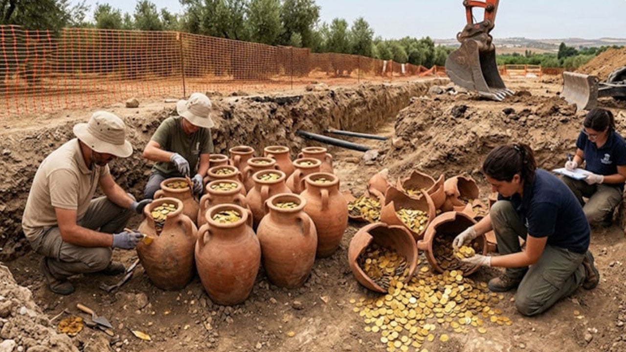 Boru hattı döşeyen işçiler 600 kiloluk hazine buldu 