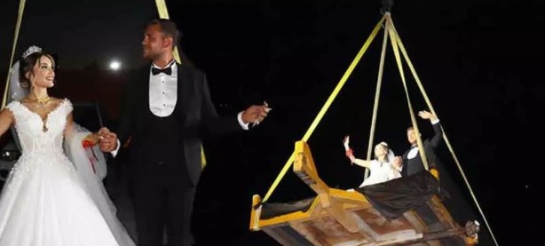 Foto - Böyle olur hafriyatçının düğünü