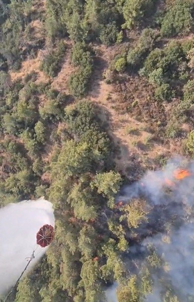 Bozdoğan yangınına 8 helikopter ve 7 uçak havadan destek veriyor