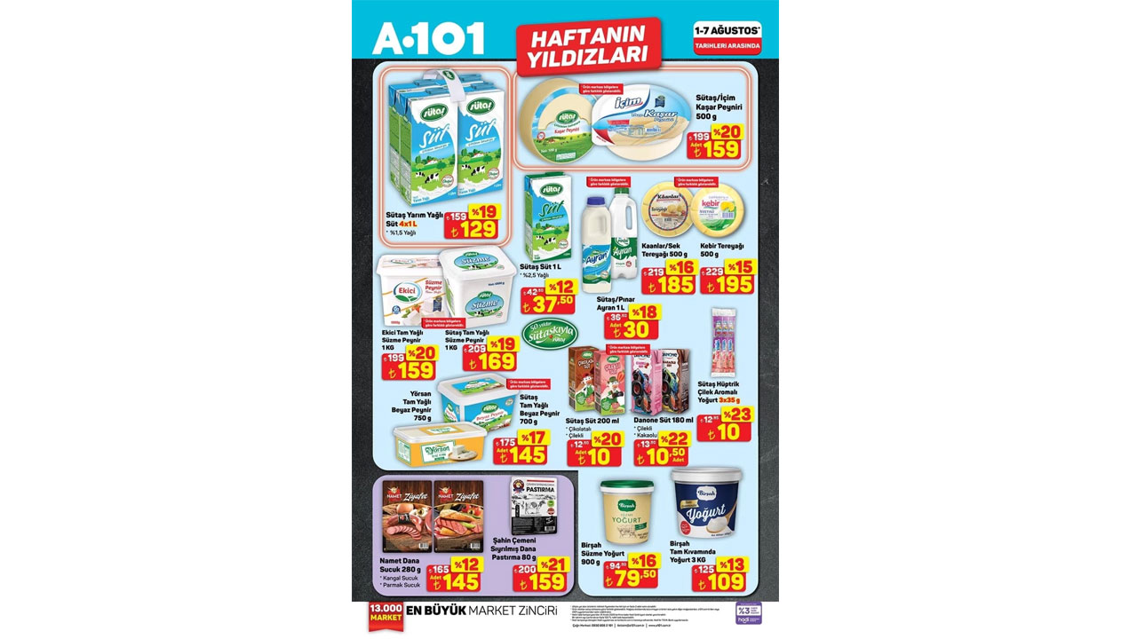 Foto - Bu hafta neler var neler! A101’de 01-07 Ağustos 2025 indirimleri açıklandı