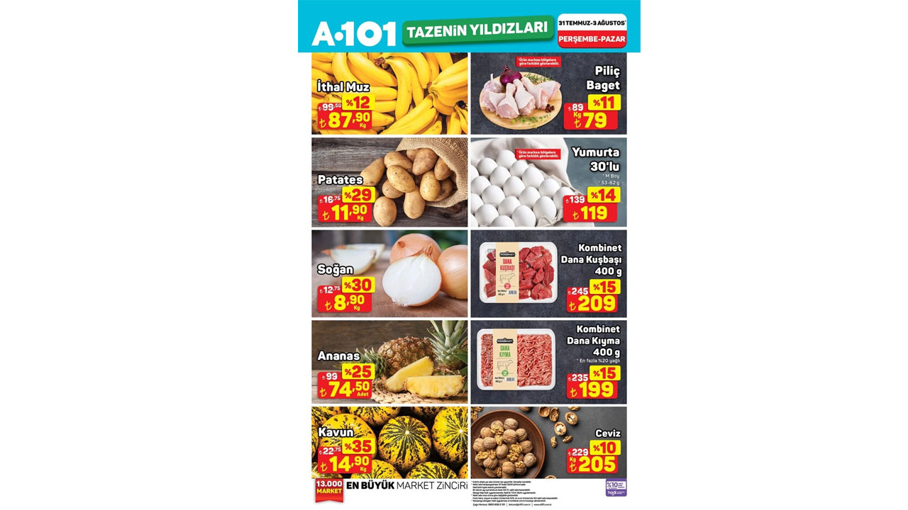 Foto - Bu hafta neler var neler! A101’de 01-07 Ağustos 2025 indirimleri açıklandı