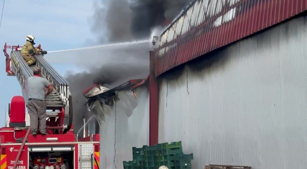Foto - Bursa'da soğuk hava deposu alev alev yandı