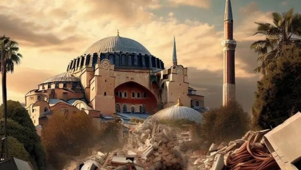 Foto - Büyük İstanbul depremi sonrası şehir nasıl gözükecek? Hayal edilemiyordu, resmedildi! İşte yapay zeka ile İstanbul depremi: Kız Kulesi, Ayasofya, Galata böyle olacak