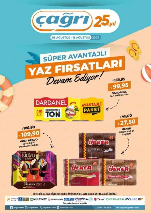 Çağrı Market'ten gıda ürünlerinde kampanya! 3-13 Ağustos 2024 Çağrı Market indirimli ürünler kataloğu