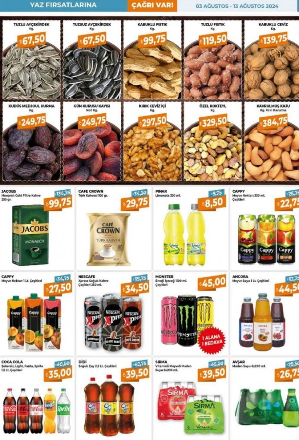 Foto - Çağrı Market'ten gıda ürünlerinde kampanya! 3-13 Ağustos 2024 Çağrı Market indirimli ürünler kataloğu