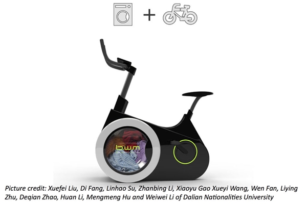 Foto - Çamaşır yıkayan bisiklet görmüş müydünüz?