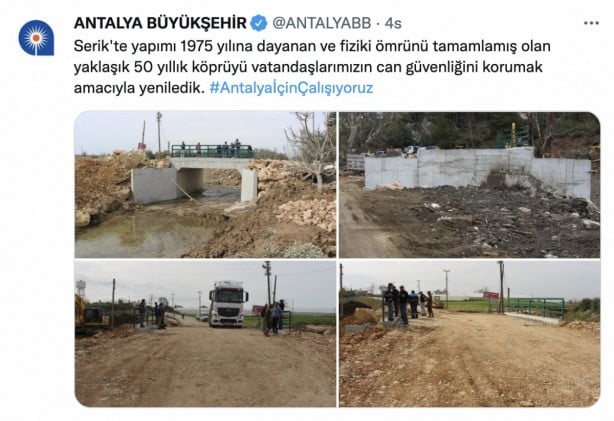 Foto - Çanakkale Köprüsü açılışının ardından CHP'li belediye de kendi köprüsünü paylaştı!