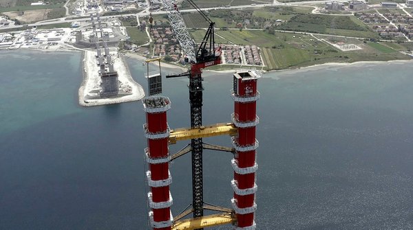 Foto - Çanakkale Köprüsü'nün 318 metrelik ayaklarında zorlu mesai kesintisiz devam ediyor