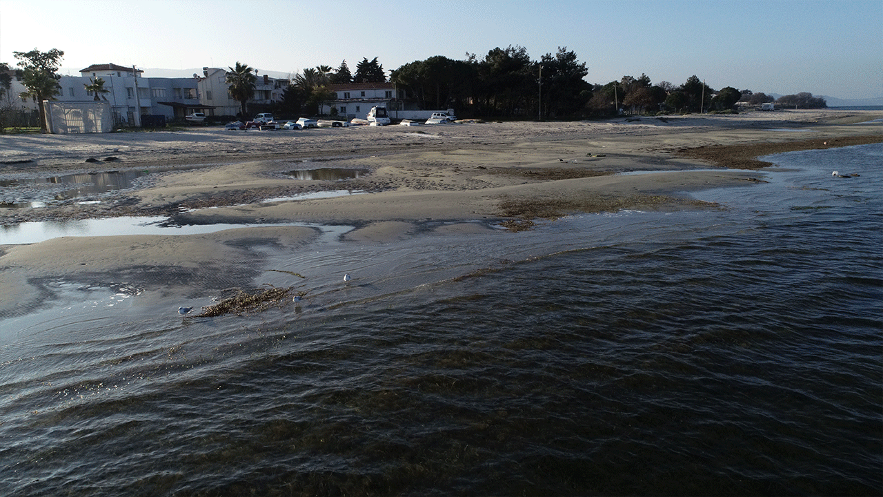 Foto - Çanakkale'de de deniz çekildi! 