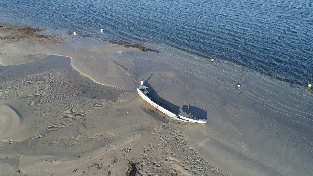 Foto - Çanakkale'de de deniz çekildi! 