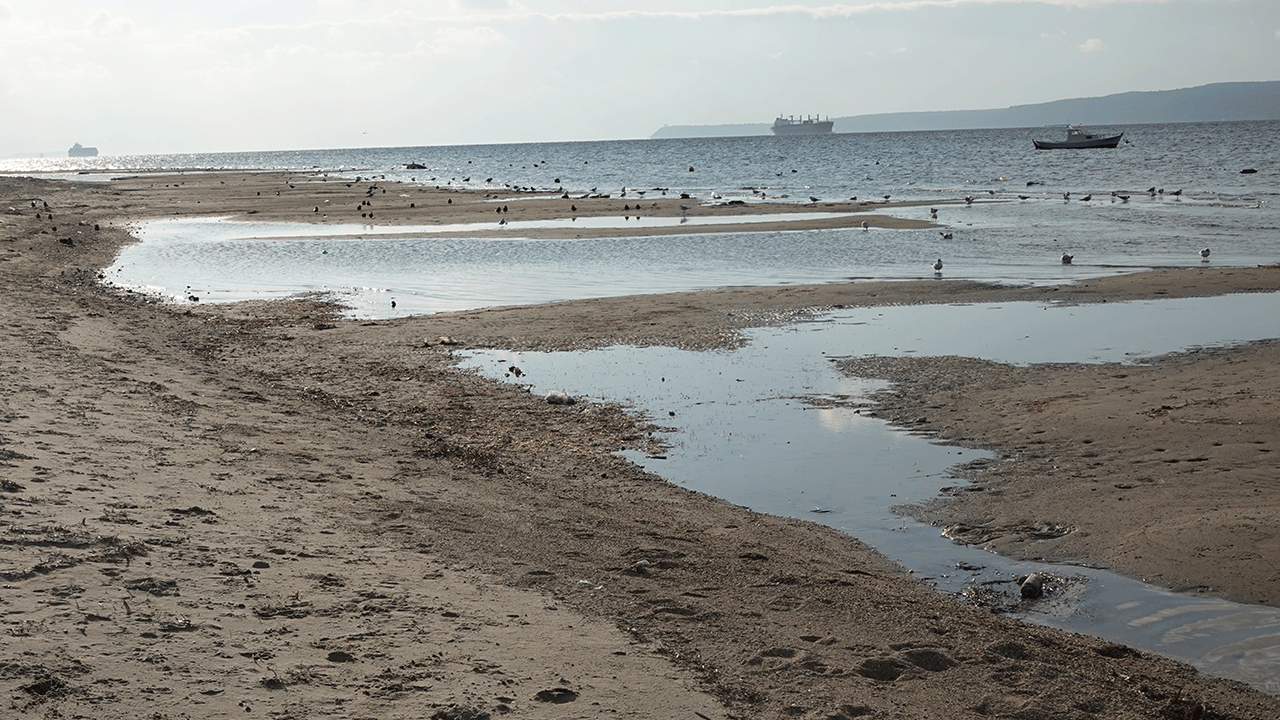 Foto - Çanakkale'de de deniz çekildi! 