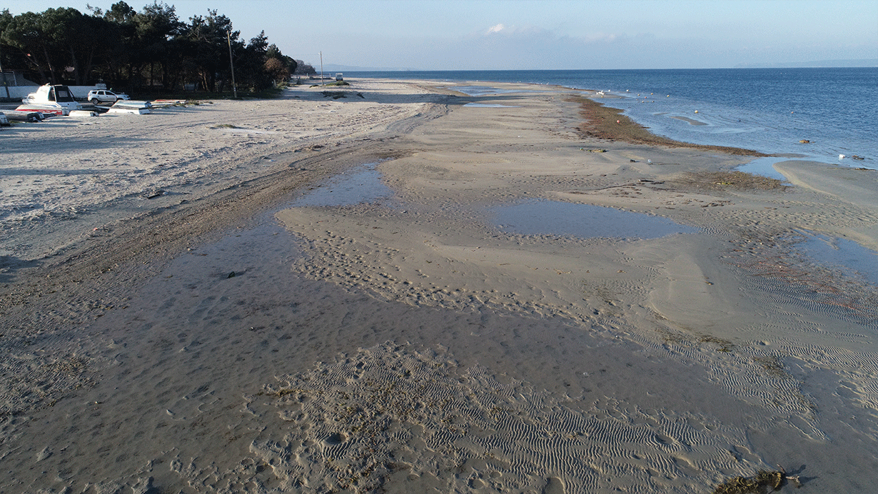 Foto - Çanakkale'de de deniz çekildi! 