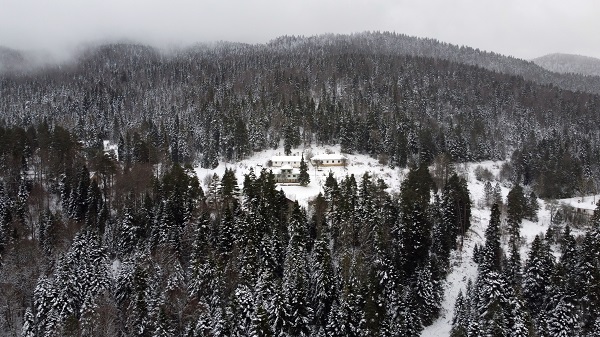 Foto - Çangal Dağı'ndaki kar manzarası havadan görüntülendi