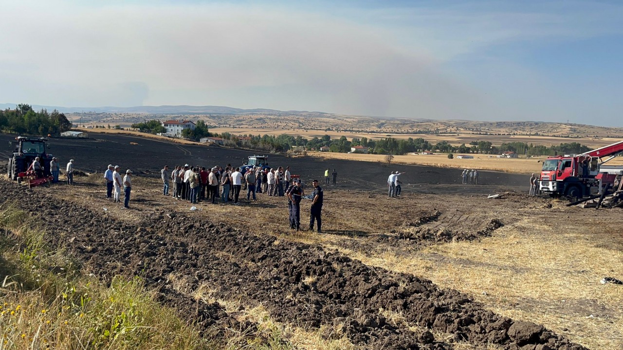 Çankırı’da tarım arazisi küle döndü! Hayvanlar da telef oldu