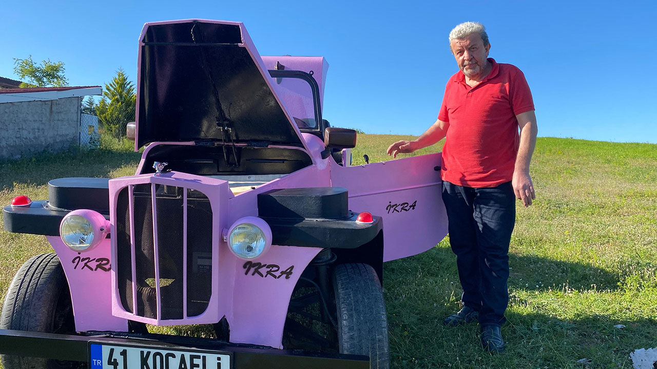 Foto - Çapa makinesi motoruyla 15 günde otomobil yaptı! Adını Arapça’da 'Oku' anlamına gelen 'İkra' koydu