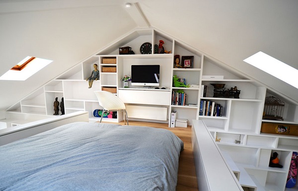 Foto - Çatı katı yatak odası dekorasyon ipuçları