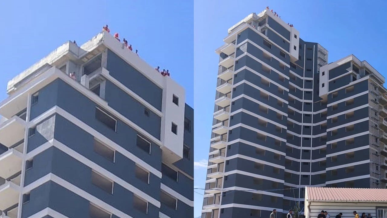 Çatıya çıkan işçiler para istedi: 15 katlı inşaatın çatısına çıktılar... Lüks rezidansta tehlikeli eylem