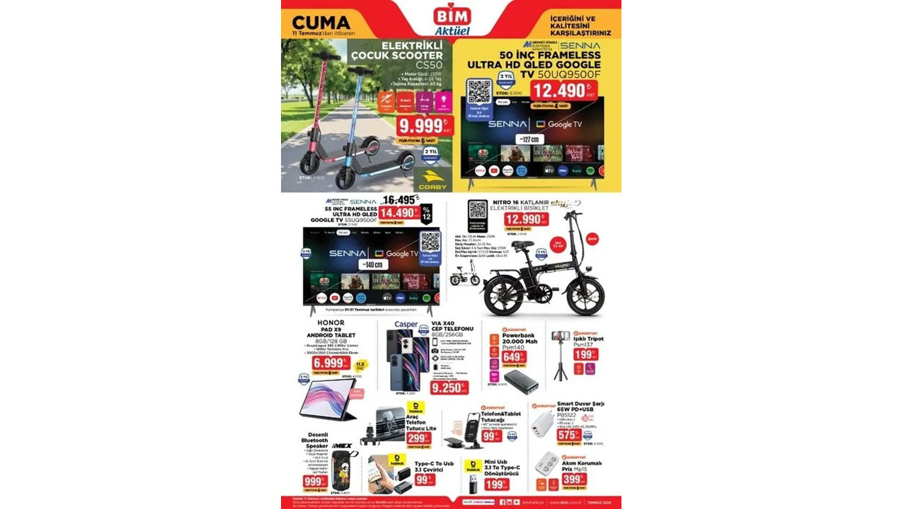 Foto - Cep telefonu, tablet ve daha niceleri! BİM’de 8-11 Temmuz 2025 fırsatları geliyor