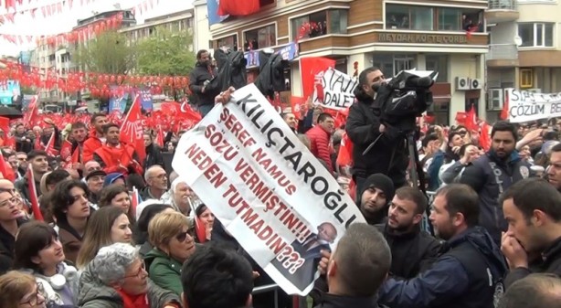 CHP mitinginde Kılıçdaroğlu’na tepki