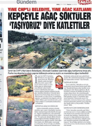 Foto - CHP’li belediyenin ağaç katliamına bakanlık dur dedi