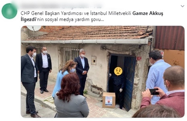 Foto - CHP'li Gamze Akkuş İlgezdi ve beraberindekilerden oluşan heyet yardım dağıtımını şova çevirdi