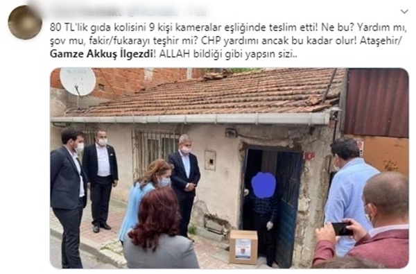 Foto - CHP'li Gamze Akkuş İlgezdi ve beraberindekilerden oluşan heyet yardım dağıtımını şova çevirdi