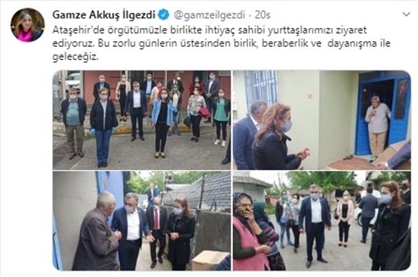 Foto - CHP'li Gamze Akkuş İlgezdi ve beraberindekilerden oluşan heyet yardım dağıtımını şova çevirdi