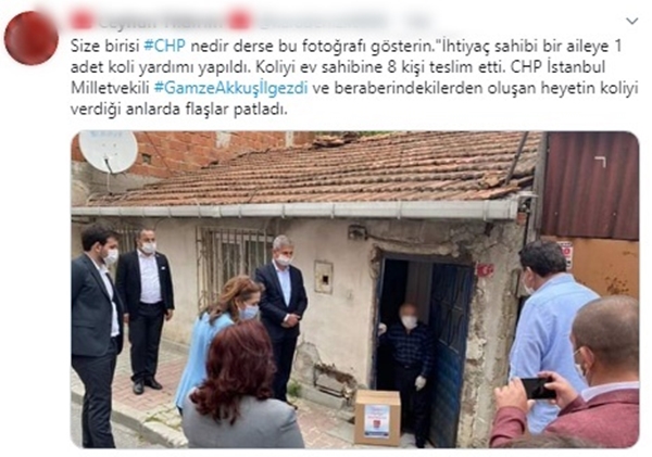 Foto - CHP'li Gamze Akkuş İlgezdi ve beraberindekilerden oluşan heyet yardım dağıtımını şova çevirdi