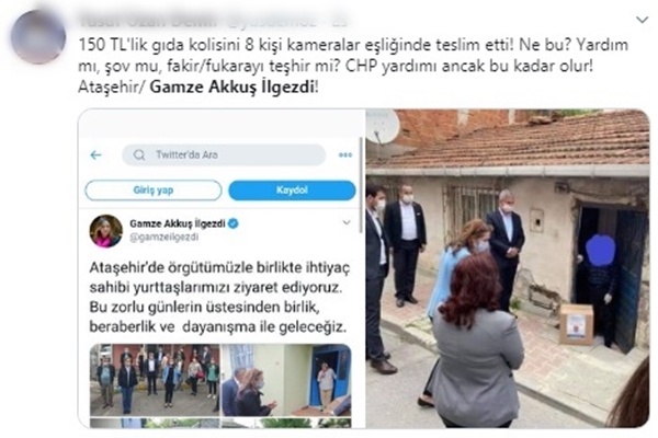 Foto - CHP'li Gamze Akkuş İlgezdi ve beraberindekilerden oluşan heyet yardım dağıtımını şova çevirdi