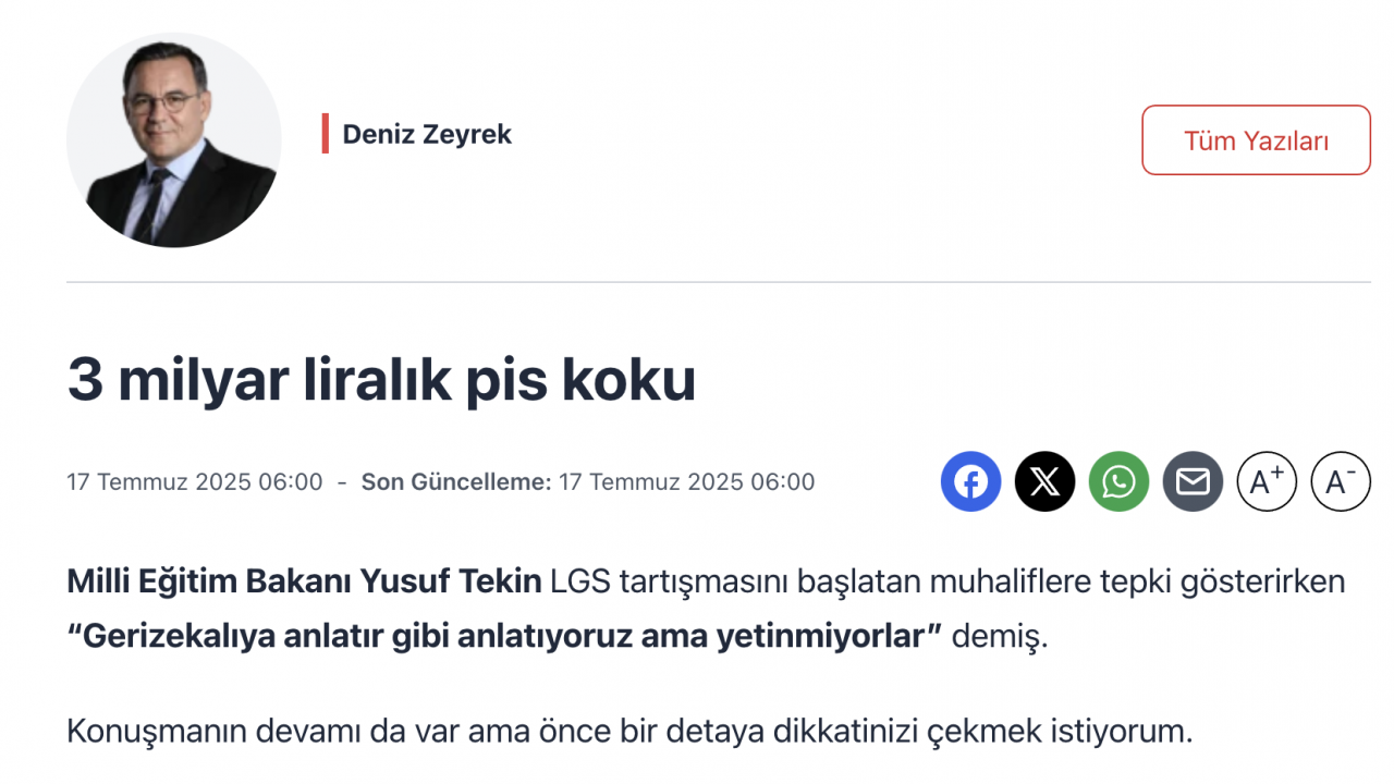 Foto - CHP’li gazeteci Deniz Zeyrek’in MEB yalanı elinde patladı! Milli Eğitim Bakanı Yusuf Tekin hedefte