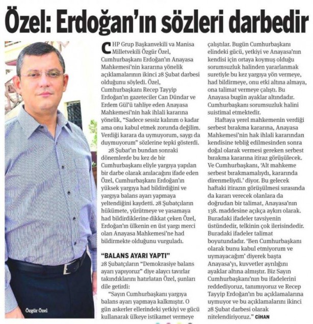 Foto - CHP’li Özel’i FETÖ medyası parlatmış