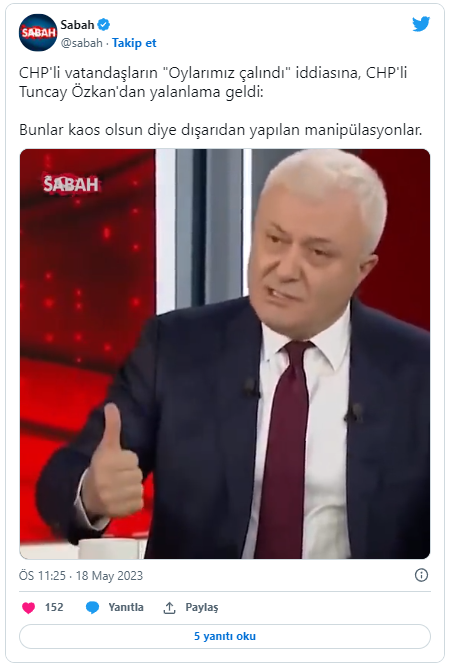 Foto - CHP'li Tuncay Özkan'dan 'Oylar çalındı' iddialarına yalanlama: Bunlar kaos olsun diye yapılan manipülasyonlar