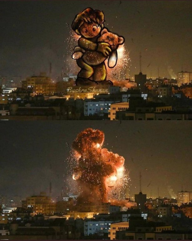 Foto - 'Çocuk katili' İsrail'in katliamını yansıtan anlamlı çalışma!