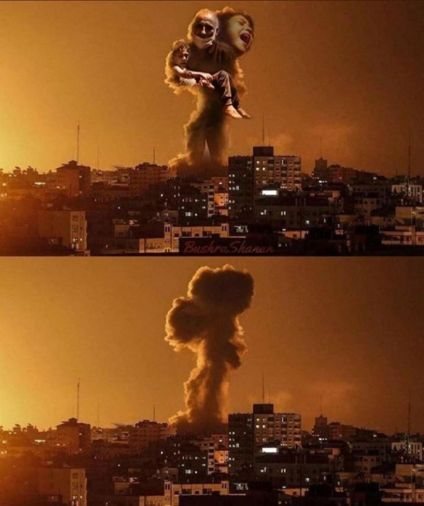 Foto - 'Çocuk katili' İsrail'in katliamını yansıtan anlamlı çalışma!