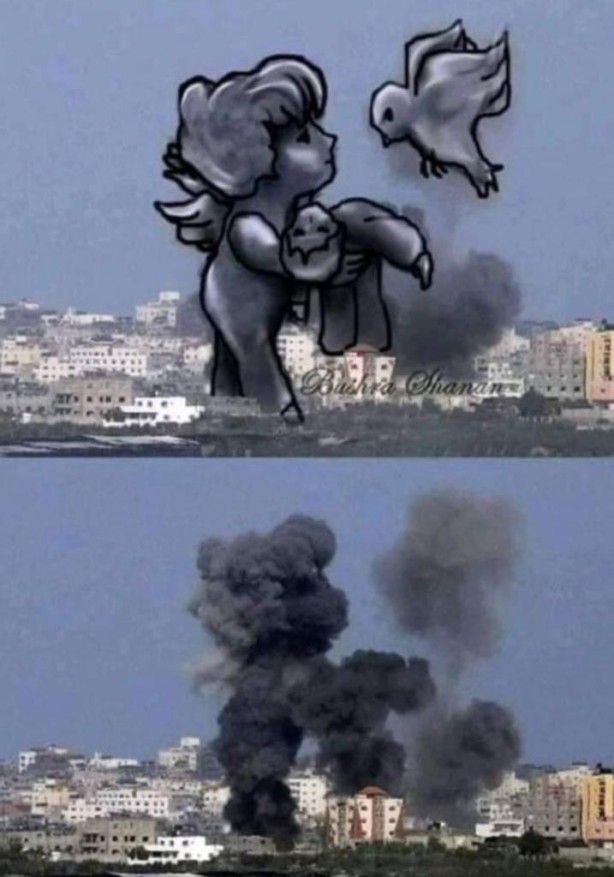 Foto - 'Çocuk katili' İsrail'in katliamını yansıtan anlamlı çalışma!