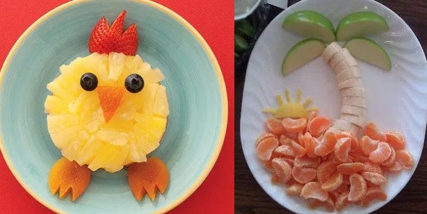 Foto - Çocuklar için meyve tabağı hazırlama