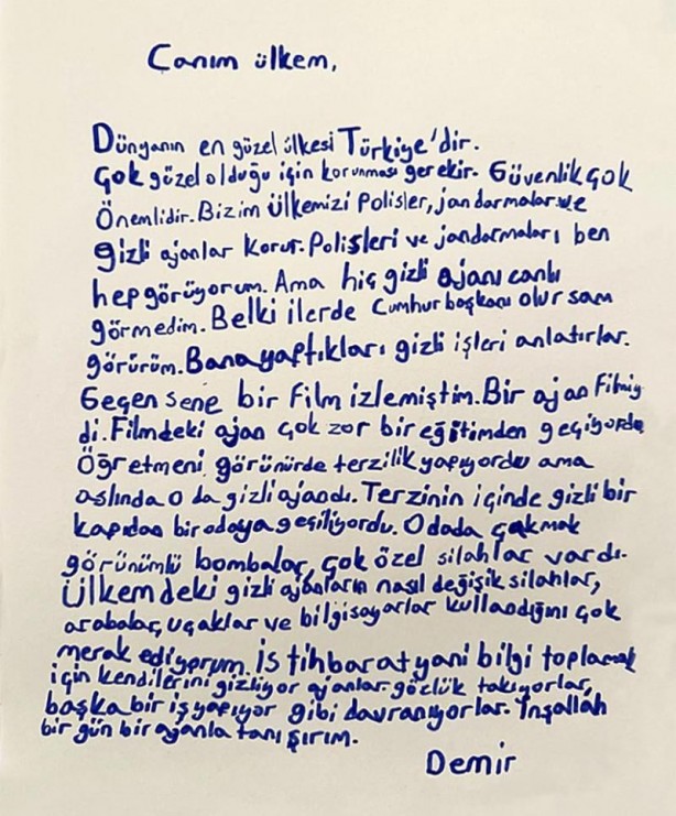 Foto - Çocuklar MİT’e "istihbarat mektubu" yazdı! O satırları okuyanların karnına, gülmekten ağrılar girdi