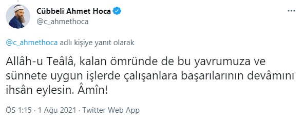 Foto - Cübbeli Ahmet Hoca'dan Mete Gazoz paylaşımı! Peygamberimiz'in (SAV) sünnetini işaret etti
