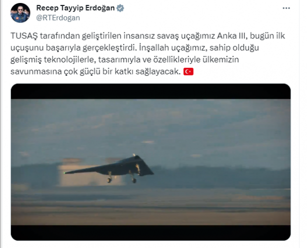 Foto - Cumhurbaşkanı az önce sosyal medya hesabından paylaştı! Türkiye'nin hayalet uçağı havalandı