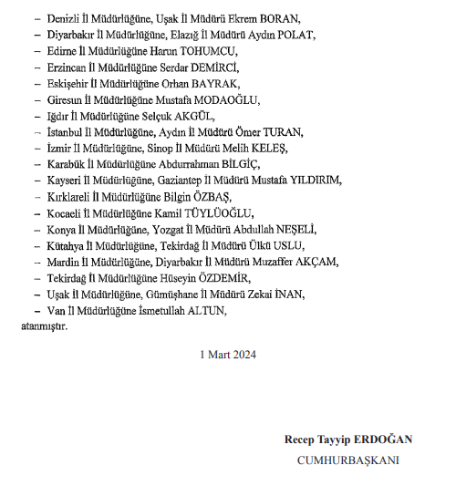 Foto - Cumhurbaşkanı Erdoğan 6 ismi görevden aldı! Kritik atamalar Resmi Gazete'de yayımlandı