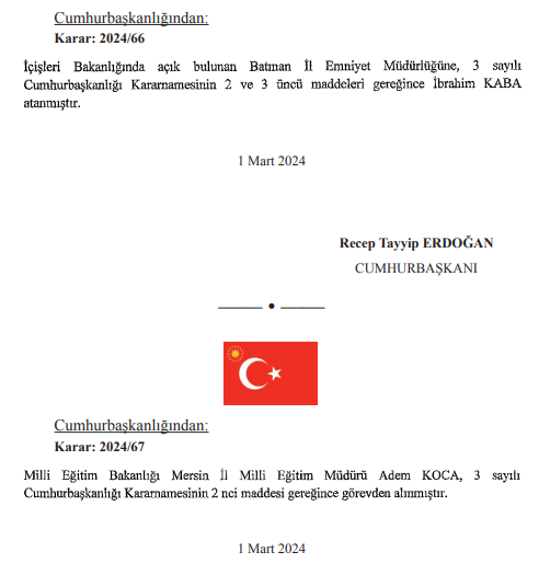 Foto - Cumhurbaşkanı Erdoğan 6 ismi görevden aldı! Kritik atamalar Resmi Gazete'de yayımlandı