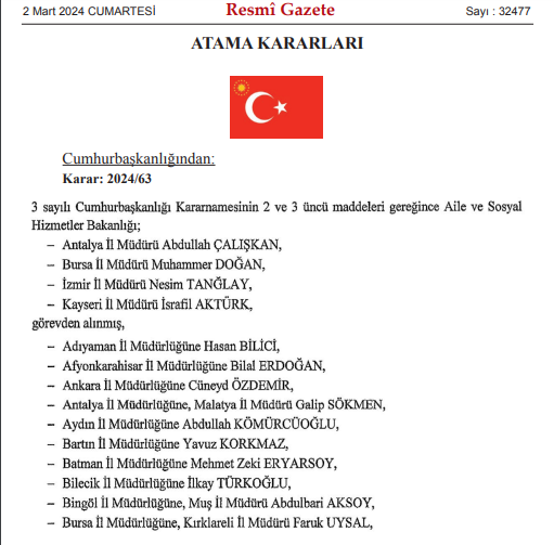 Foto - Cumhurbaşkanı Erdoğan 6 ismi görevden aldı! Kritik atamalar Resmi Gazete'de yayımlandı