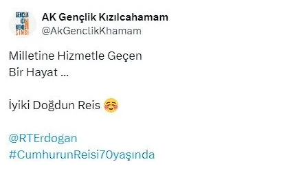 Foto - Cumhurbaşkanı Erdoğan 70 yaşında! Doğum gününü yüzbinlerce vatandaş kutladı: "Tek cümlede Erdoğan’ı anlat deseler…" diye başlayan o mesaj çok dikkat çekti