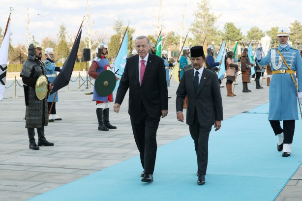 Foto - Cumhurbaşkanı Erdoğan, Brunei Darusselam Sultanı Waddaulah’ı resmi törenle karşıladı
