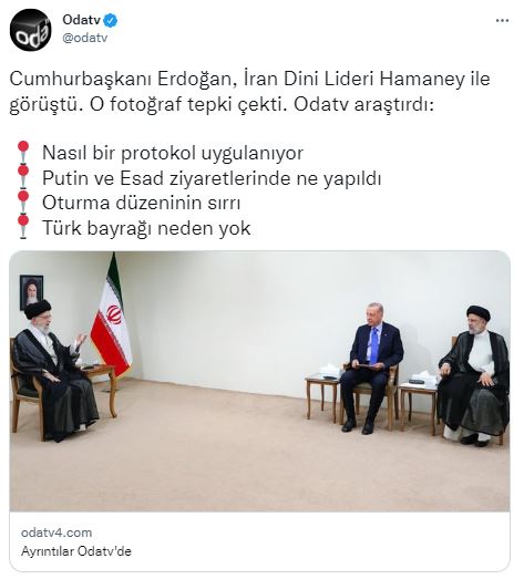 Foto - Cumhurbaşkanı Erdoğan ile Hamaney görüşmesinde neden Türk bayrağı yoktu? AK Parti'den manipülasyona cevap