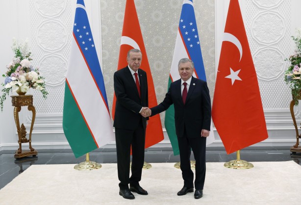 Foto - Cumhurbaşkanı Erdoğan, Mirziyoyev ile bir araya geldi