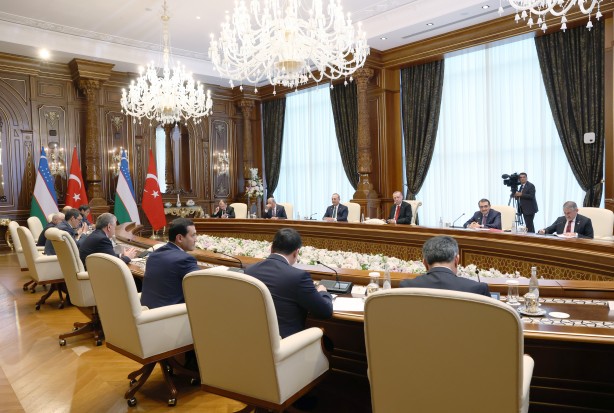 Foto - Cumhurbaşkanı Erdoğan, Mirziyoyev ile bir araya geldi