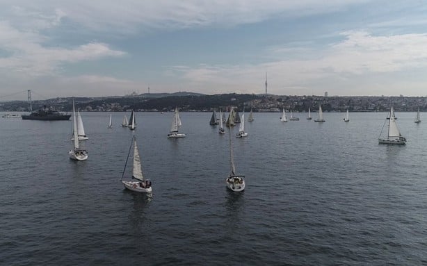 Foto - Cumhurbaşkanlığı Uluslararası Yat Yarışı, İstanbul Boğazı'nda başladı