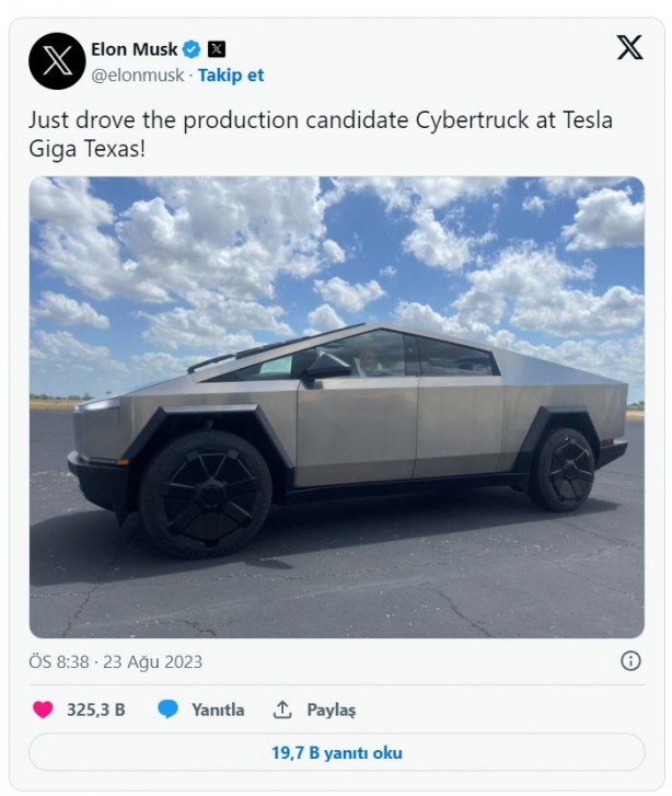 Foto - Cybertruck’ın son hali! Elon Musk paylaştı